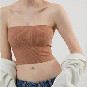 🌟 NWOT Kendall and Kylie beige tan bandeau tube top size XS